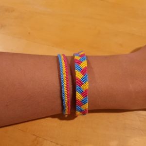 Pair of pride pansexual friendship bracelets